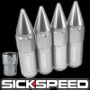 4 POLISHED SPIKED ALUMINUM EXTENDED TUNER 60MM LOCKING LUG NUTS WHEEL 12X1.5 L02 #1 small image