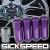 4 PURPLE CAPPED ALUMINUM EXTENDED TUNER 60MM LOCKING LUG NUTS WHEELS 12X1.5 L01 #1 small image