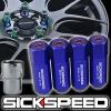 4 BLUE/PURPLE CAPPED ALUMINUM EXTENDED 60MM LOCKING LUG NUTS WHEELS 12X1.5 L02 #1 small image
