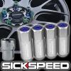 4 POLISHED/BLUE CAPPED ALUMINUM EXTENDED 60MM LOCKING LUG NUTS WHEEL 12X1.5 L02