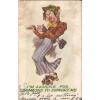 EMBOSSED COMIC - &#034;Looking for Someone to Support Me&#034; - 1907 Wife, Roller Skates #1 small image