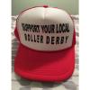 Roller Derby Red Trucker Hat Support Your Local Roller Derby