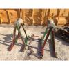 Pair Used McElroy Heavy Duty Pipe Support Stands Aluminum Roller Chain Adjusted