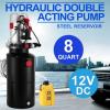 12 Volet Double Acting Hydraulic 12v Dump Trailer  8 Quart Metal Reservoir Pump