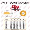 (16 PC) 7/16&#034; Cone Spacer .468&#034; tall for Heim Joints, Joint Rod Ends &amp; Heims End
