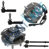 NEW Front Driver and Passenger Wheel Hub and Bearing 4WD w/ ABS + 4 Tie Rod