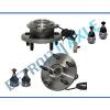 New 6pc Front Driver / Passenger Wheel Hub and Bearing Suspension Kit w/ ABS