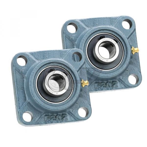 2x 3/4 in Square Flange Units Cast Iron UCF204-12 Mounted Bearing UC204-12+F204 #1 image