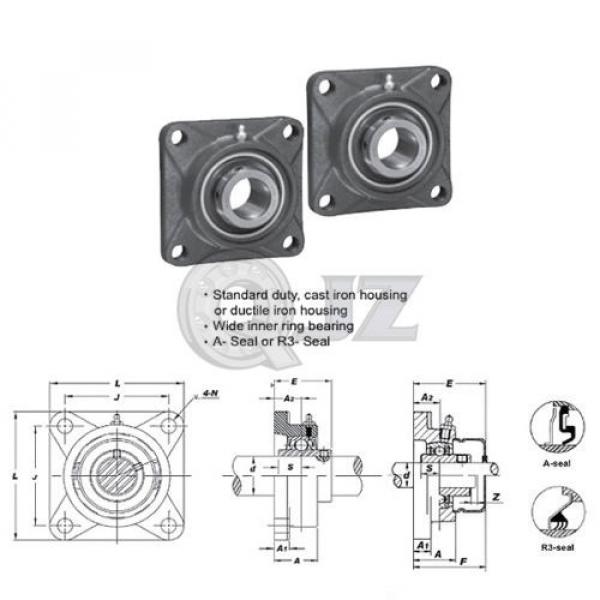 2x 3/4 in Square Flange Units Cast Iron UCF204-12 Mounted Bearing UC204-12+F204 #4 image
