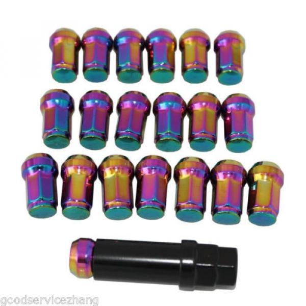 20x CHROME M12x1.5 STEEL EXTENDED DUST CAP LUG NUTS WHEEL RIMS TUNER WITH LOCK #1 image