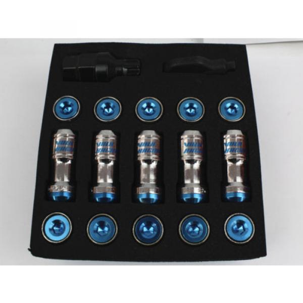 BLUE LUG NUTS Wheels Rims Tuner Steel Extended Dust CAP M12X1.5 With Lock #1 image