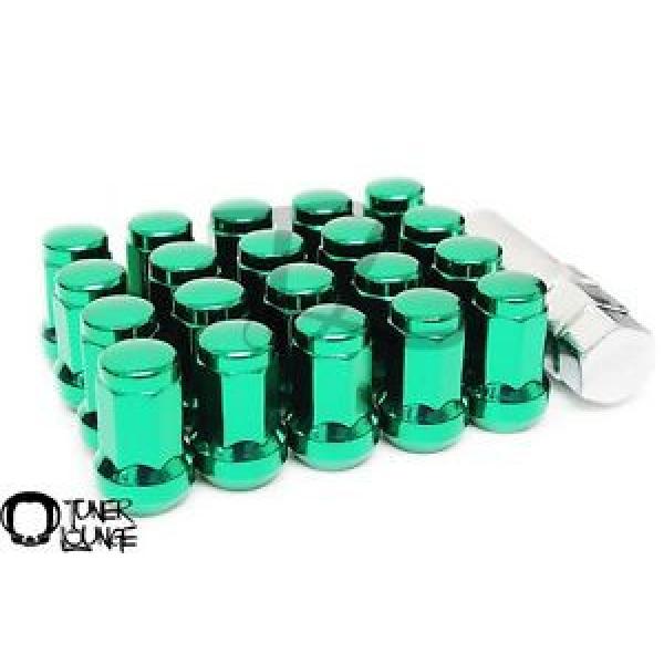 Z RACING GREEN HEPTAGON STEEL CLOSED ENDED LUG NUTS 20 PCS LOCK KEY 12X1.5MM #1 image