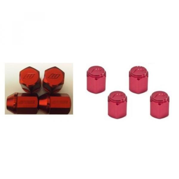 WORK Lug Lock nuts set for 5H 12x1.5 and 4pcs Air Valve caps Red Value set #2 image