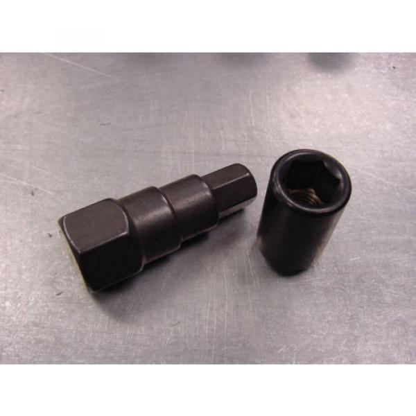 12x1.5 Steel Lug Nuts 20 pcs Set Lock Key Black Tuner Lugs Open End Honda Lexus #5 image