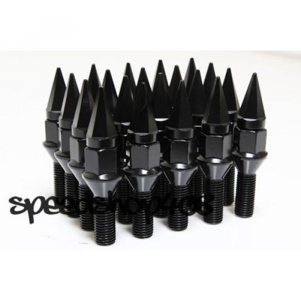 Z RACING 28mm Black SPIKE LUG BOLTS 12X1.5MM FOR BMW 3-SERIES Cone Seat #1 image