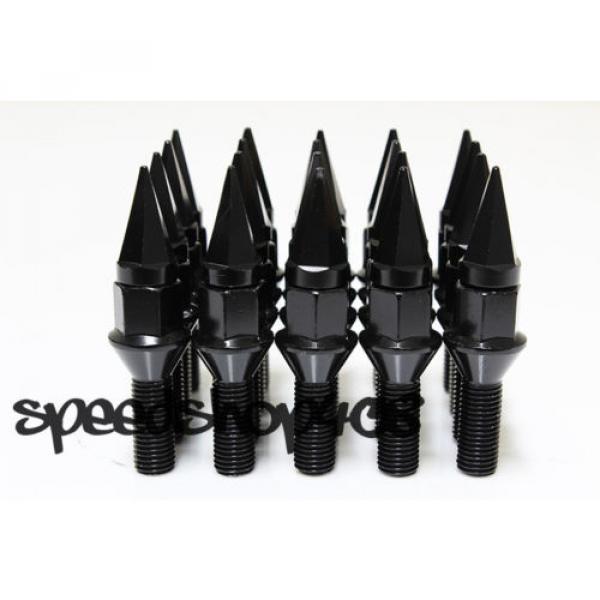 Z RACING 28mm Black SPIKE LUG BOLTS 12X1.5MM FOR BMW 3-SERIES Cone Seat #2 image
