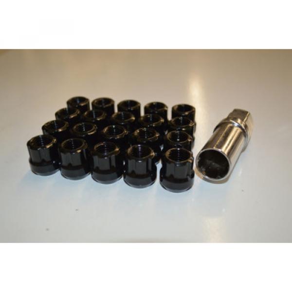 NNR Type M Steel Wheel Lug Nuts &amp; Locks Open Ended Black 22mm 12x1.5 20pcs #1 image