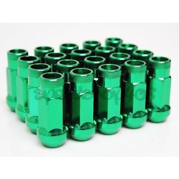 Z GREEN STEEL 48MM LUG NUTS OPEN EXTENDED 12X1.25MM 20PCS KEY FOR NISSAN #1 image
