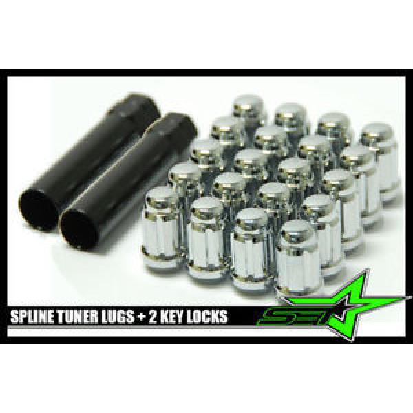20pc 12x1.5 Closed End 6 Spline Lug Nuts + 2 Keys Fits Honda &amp; Acura Locking #1 image