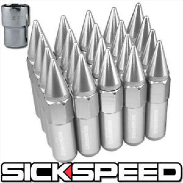 SICKSPEED 20 POLISHED SPIKED EXTENDED 60MM LOCKING LUG NUTS WHEEL/RIM 14X1.5 L19 #1 image