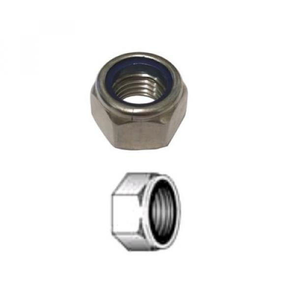 Qty 50 M8 304 A2 Stainless Steel Hex Nyloc Nut 8mm Nylon Insert Lock Nuts #2 image