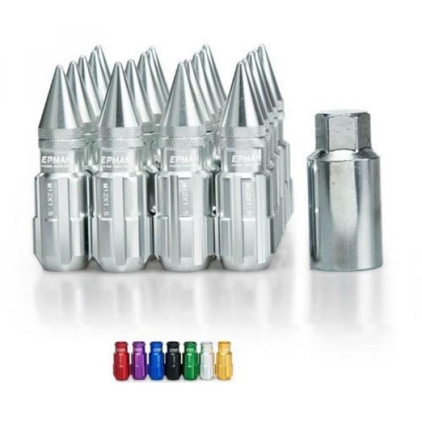 SILVER Tuner Extended Anti-Theft Wheel Security Locking Lug Nuts M12x1.25 20pcs #1 image
