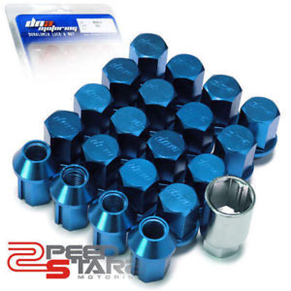 X20 RACE RIM/WHEEL BLUE LOCKING LUG NUTS+KEY M12X1.5 #1 image