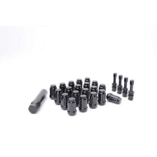 20 Black Spline Locking Lug Nuts 12x1.5 | 4 Black Aluminum Valve Stems | NEW #3 image
