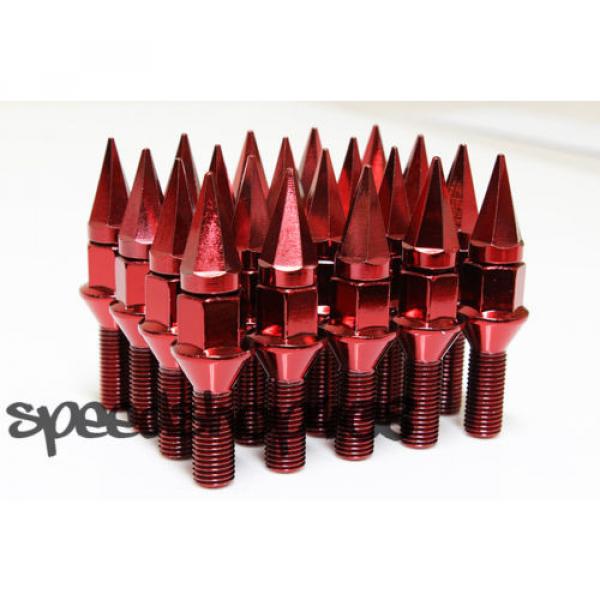 Z RACING 28mm Red SPIKE LUG BOLTS 12X1.5MM FOR BMW 3-SERIES Cone Seat #1 image