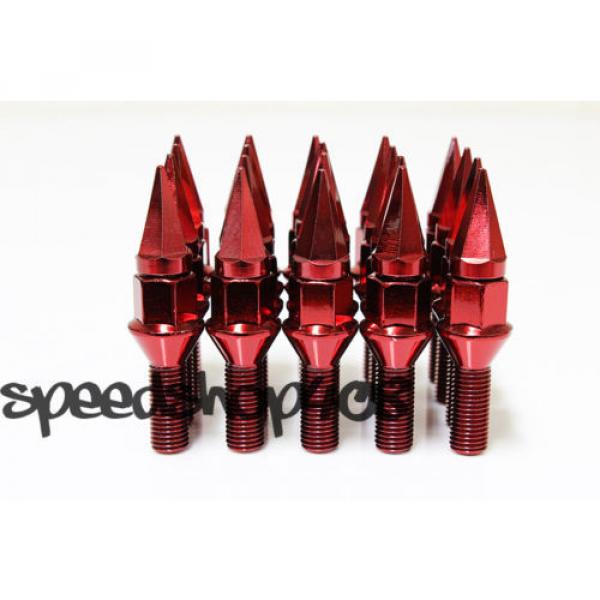 Z RACING 28mm Red SPIKE LUG BOLTS 12X1.5MM FOR BMW 3-SERIES Cone Seat #2 image
