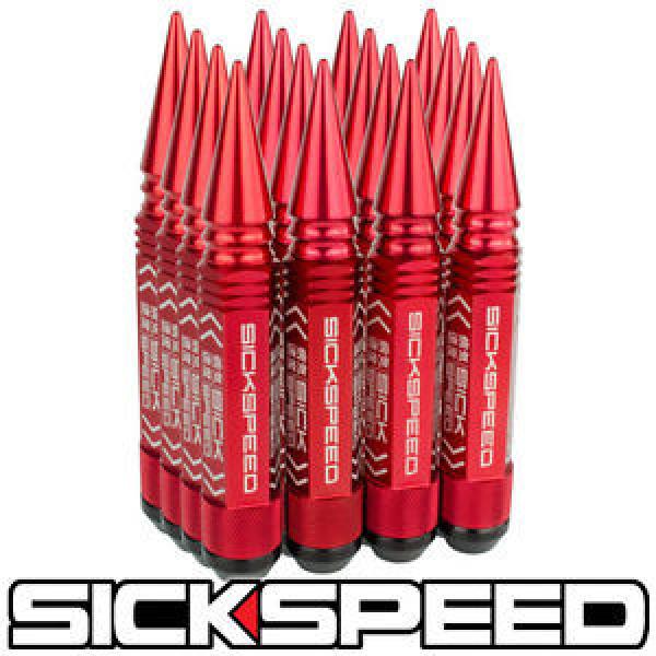 SICKSPEED 16 PC RED 5 1/2&#034; LONG SPIKED STEEL LOCKING LUG NUTS 12X1.5 L16 #1 image