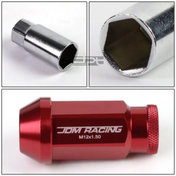20X M12 X 1.5 LOCKING LUG RACING RIM/WHEEL ACORN TUNER LOCK NUTS+KEY RED #5 image