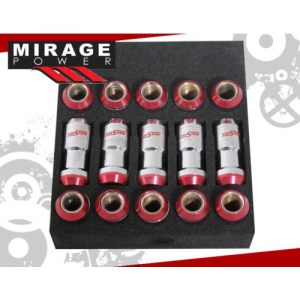 (20 PIECE) M12 x 1.5&#034; RACING FORMULA TUNER WHEEL LUG NUTS CHROME RED FOR TOYOTA #2 image