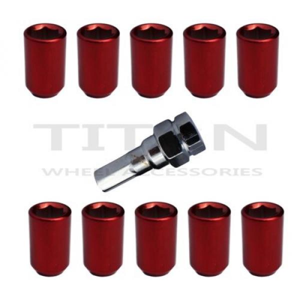 10 Piece Red Chrome Tuner Lugs Nuts | 12x1.25 Hex Lugs | Key Included #1 image