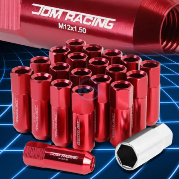 20pcs M12x1.5 Anodized 60mm Tuner Wheel Rim Locking Acorn Lug Nuts+Key Red #1 image