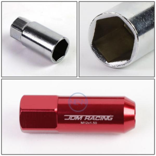 20pcs M12x1.5 Anodized 60mm Tuner Wheel Rim Locking Acorn Lug Nuts+Key Red #5 image