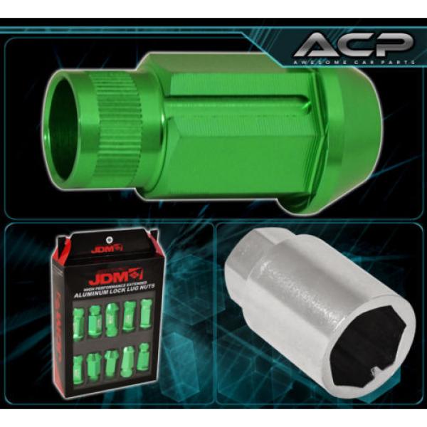 Universal M12X1.5Mm Locking Lug Nuts 20Pc Vip Extended Aluminum Anodized Green #3 image