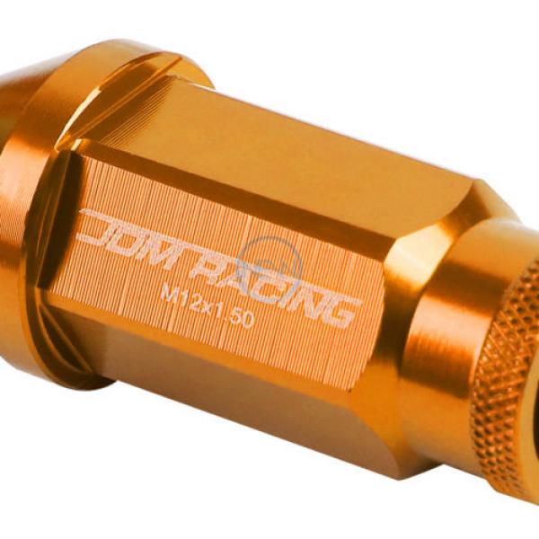 20pcs M12x1.5 Anodized 50mm Tuner Wheel Rim Locking Acorn Lug Nuts+Key Orange #2 image