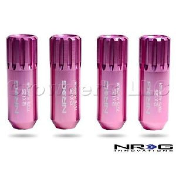 NRG 400 Series Extended Locking Lug Nut Set 4 Pink M12 x 1.25 (alum) LN-L471PK #1 image