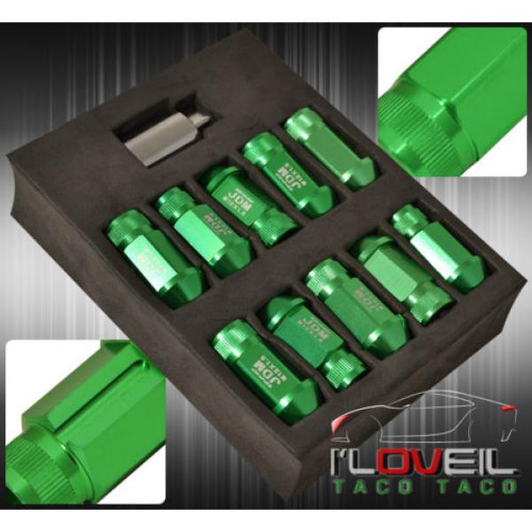 FOR PONTIAC M12X1.5MM LOCKING LUG NUTS 20PC EXTENDED FORGED ALUMINUM TUNER GREEN #2 image