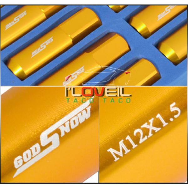 M12 X 1.5MM EXTENDED LOCKING PERFORMANCE RACING LUG NUTS 20PC SET JDM VIP GOLD #3 image