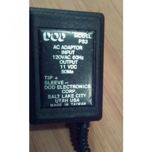 Original DOD PS 3 AC adaptor 11 volt sleeve tip  guitar pedal power supply 80&#039;s #2 image