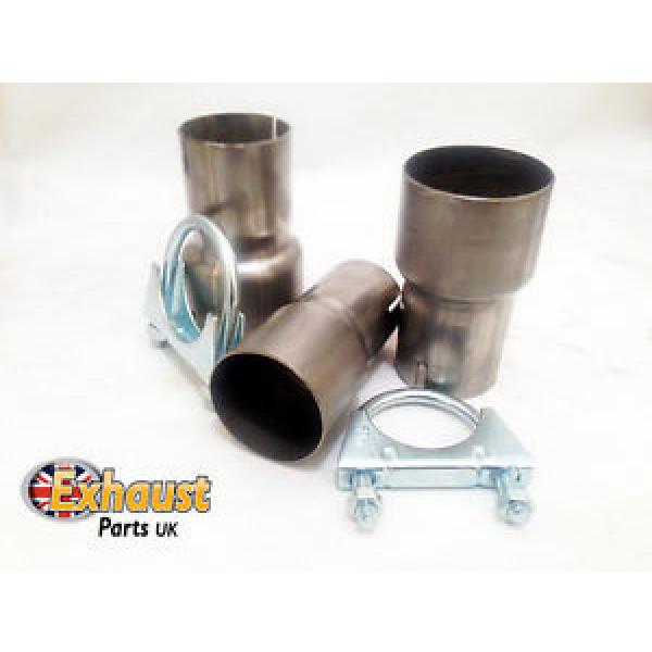 Mild Steel Custom Exhaust Adaptor Sleeve Joiner Connector Link Pipe Clamps Inc #1 image