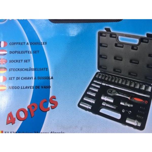 40pc Ratchet Socket Wrench Kit Set Hex Bit Driver Bar Sleeve Tool, Bits,adapter #3 image