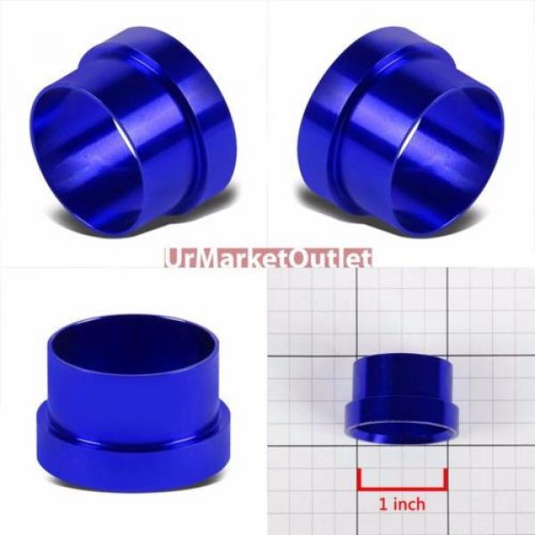 Blue Aluminum Male Hard Steel Tubing Sleeve Oil/Fuel 16AN AN-16 Fitting Adapter #2 image