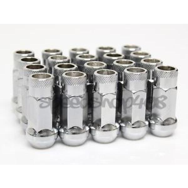 Z SILVER STEEL 48MM LUG NUTS OPEN EXTENDED 12X1.25MM 20PCS KEY FOR NISSAN #1 image