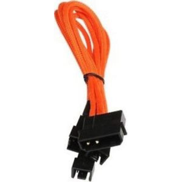 Cavo BitFenix Molex su 3x 3-Pin Adapter 20cm - sleeved arancione/nero #1 image