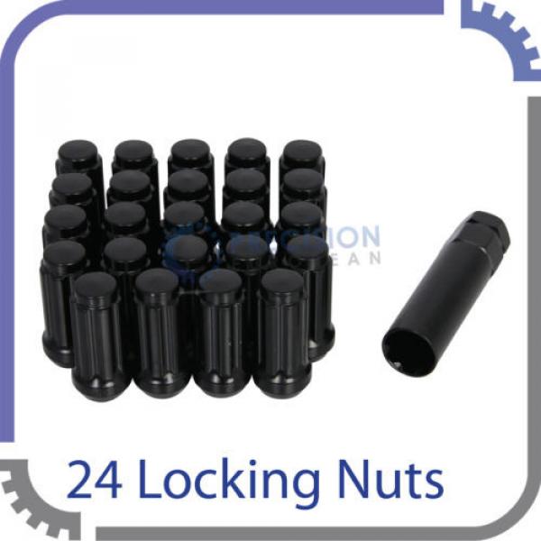 24pc Black 14x1.5 Locking Lug Nuts + Key | Closed End for Silverado 6x139.7 #1 image