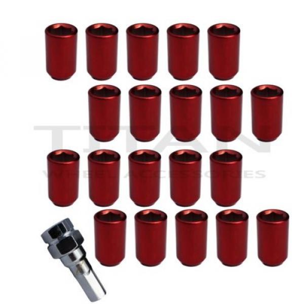 20 Piece Red Chrome Tuner Lugs Nuts | 12x1.5 Hex Lugs | Key Included #1 image