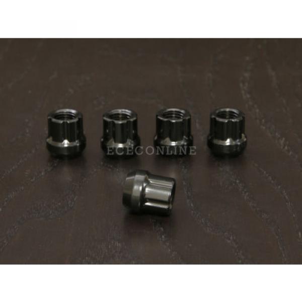 20pc 12x1.5 Spline Black Lug Nuts w/ Key (Cone Seat) Short Open End Locking #2 image